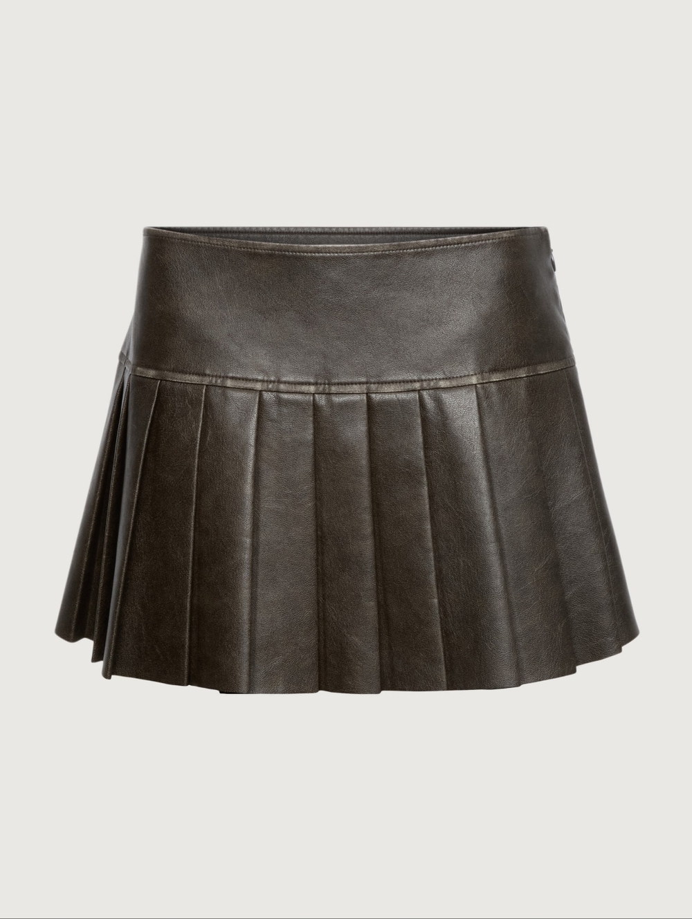 BNWT OAK + FORT Faux Leather Pleated Mini Skirt (S)